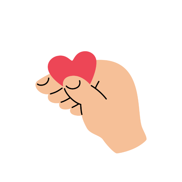 Hand hält ein Herz